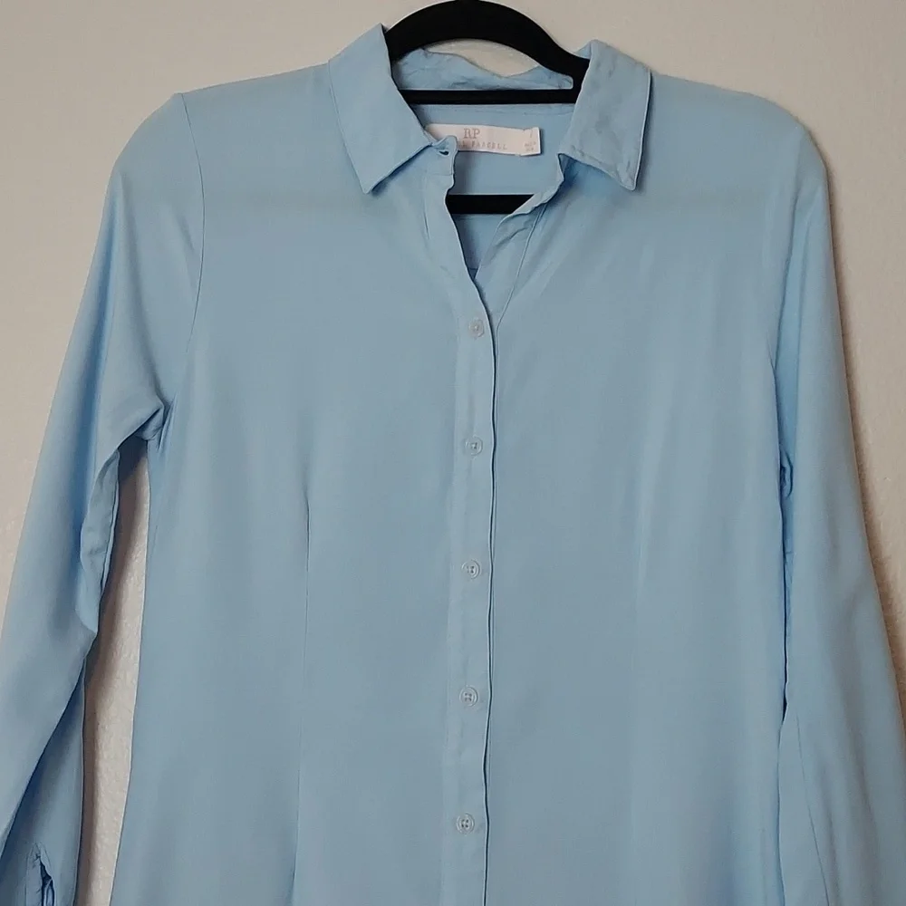Rachel Parcell Midi Belted Shirt Dress Blue Size 8